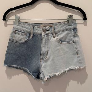 PacSun Two-Tone Blue Jean Shorts
